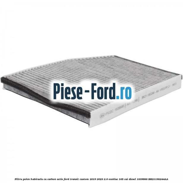 Filtru polen/habitaclu cu carbon activ Ford Transit Custom 2019-2023 2.0 EcoBlue 105 cai #DE50553559 Filtru polen/habitaclu cu carbon activ Ford Transit Custom 2019-2023 2.0 EcoBlue 105 cai diesel #DE50553559