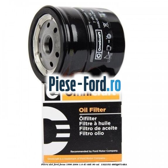 Filtru ulei Ford Focus 1998-2004 1.8 DI/TDDi 90 cai  #486CC92BED