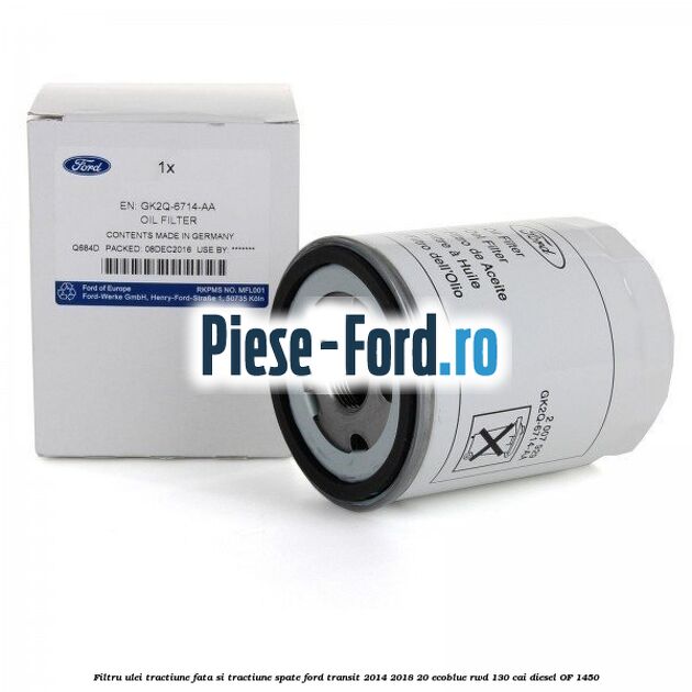 Filtru ulei tractiune fata si tractiune spate Ford Transit 2014-2018 2.0 EcoBlue RWD 130 cai #9715803FA5
