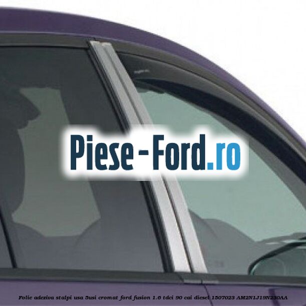 Folie adeziva stalpi usa (5Usi), cromat Ford Fusion 1.6 TDCi 90 cai diesel