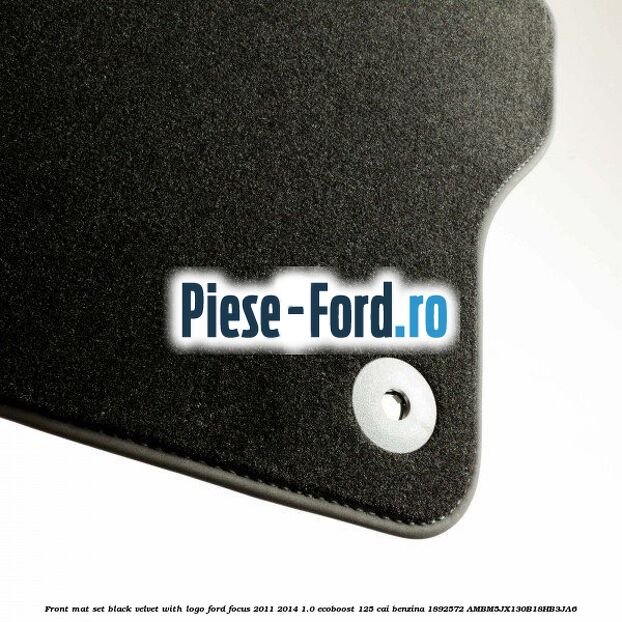 Front mat set, black velvet with logo Ford Focus 2011-2014 1.0 EcoBoost 125 cai benzina #1398AF4B56