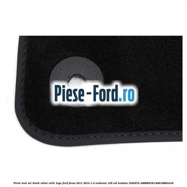 Front mat set, black velvet with logo Ford Focus 2011-2014 1.0 EcoBoost 125 cai benzina #1398AF4B56