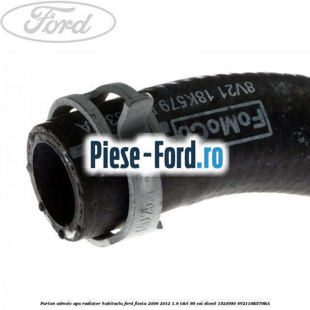 Furtun admsie apa radiator habitaclu Ford Fiesta 2008-2012 1.6 TDCi 95 cai diesel