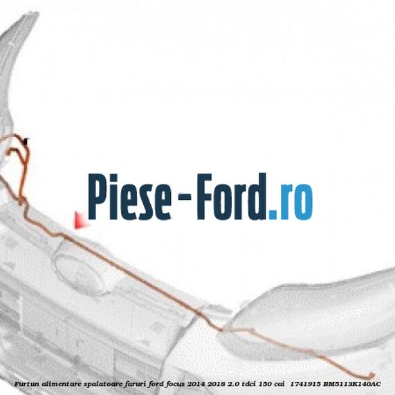 Furtun alimentare spalatoare faruri Ford Focus 2014-2018 2.0 TDCi 150 cai  #675D4610E7