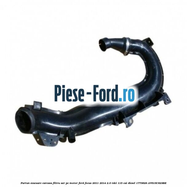 Furtun evacuare carcasa filtru aer, pe motor Ford Focus 2011-2014 2.0 TDCi 115 cai diesel