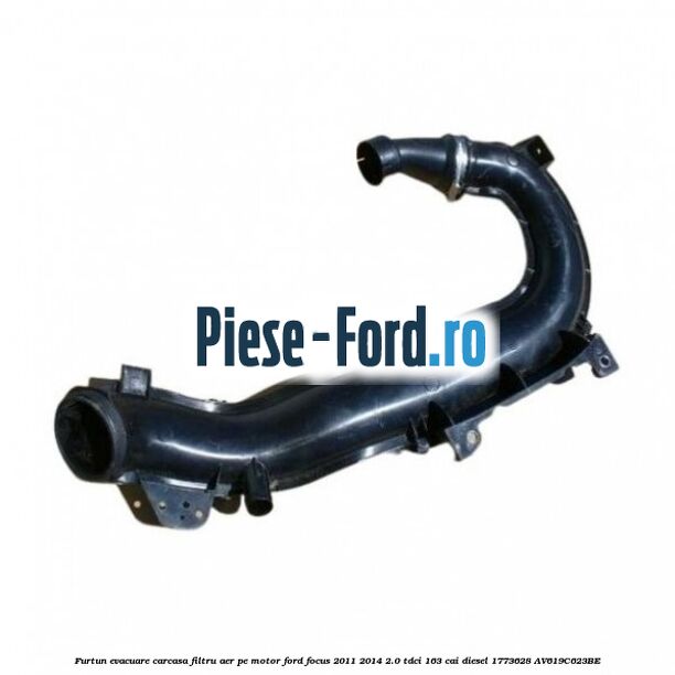 Furtun evacuare carcasa filtru aer, pe motor Ford Focus 2011-2014 2.0 TDCi 163 cai diesel