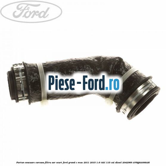 Furtun evacuare carcasa filtru aer scurt Ford Grand C-Max 2011-2015 1.6 TDCi 115 cai diesel