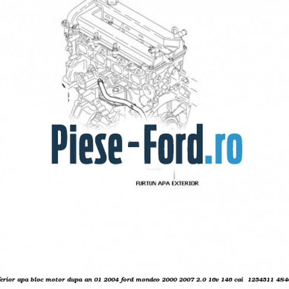 Furtun inferior apa bloc motor dupa an 01/2004 Ford Mondeo 2000-2007 2.0 16V 146 cai  #F6C1E3ABAD