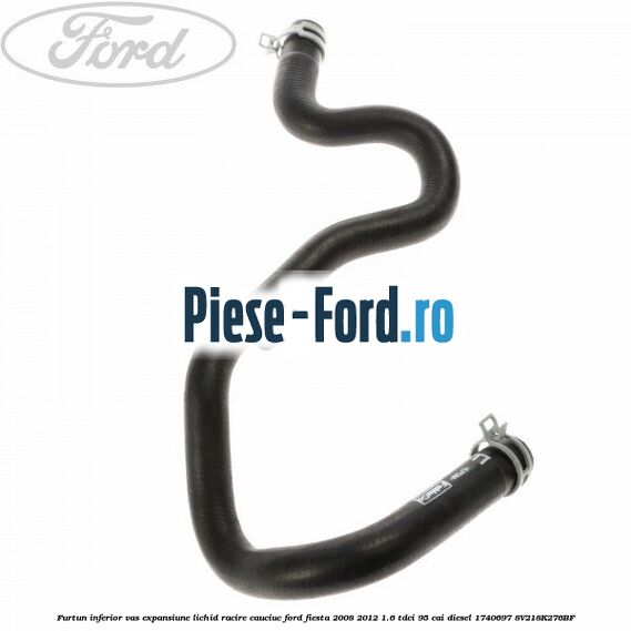 Furtun inferior vas expansiune lichid racire cauciuc Ford Fiesta 2008-2012 1.6 TDCi 95 cai diesel