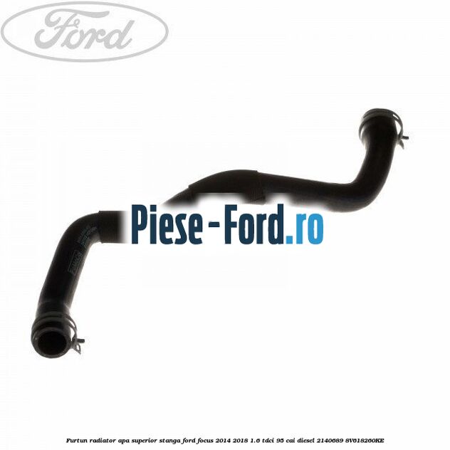 Furtun radiator apa superior, stanga Ford Focus 2014-2018 1.6 TDCi 95 cai diesel