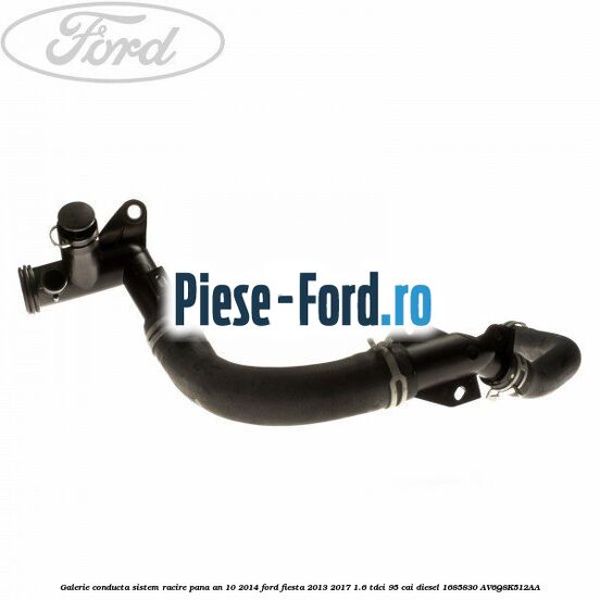 Galerie conducta sistem racire pana an 10/2014 Ford Fiesta 2013-2017 1.6 TDCi 95 cai diesel