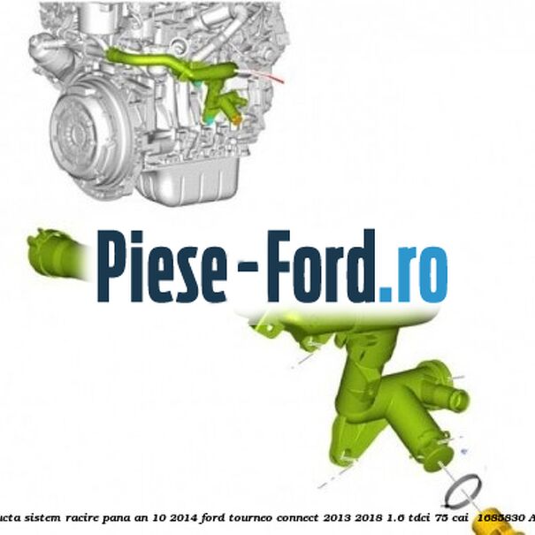 Galerie conducta sistem racire pana an 10/2014 Ford Tourneo Connect 2013-2018 1.6 TDCi 75 cai  #86C392E5B6
