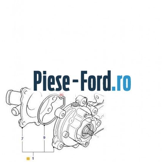 Garnitura, capac pompa apa Ford Transit 2000-2006 2.0 DI  100 cai  #71549BC4CC