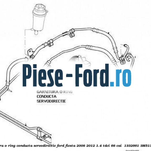 Garnitura o ring conducta servodirectie Ford Fiesta 2008-2012 1.4 TDCi 68 cai  #1687743DBE