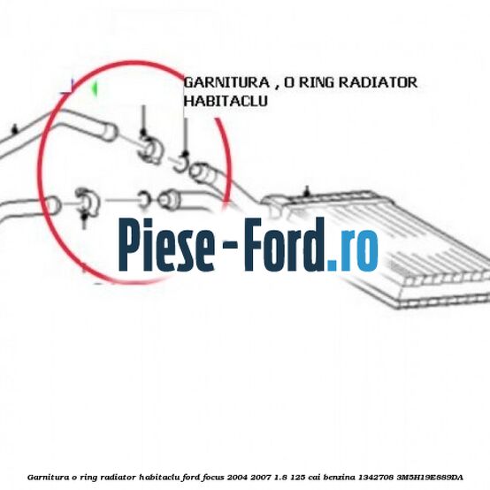 Garnitura, o ring radiator habitaclu Ford Focus 2004-2007 1.8 125 cai benzina #71A2189BB0