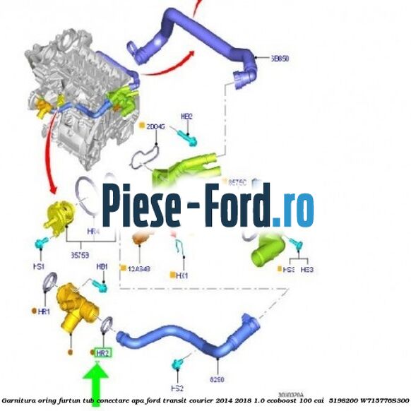 Garnitura oring furtun tub conectare apa Ford Transit Courier 2014-2018 1.0 EcoBoost 100 cai #F896EE78DE Garnitura oring furtun tub conectare apa Ford Transit Courier 2014-2018 1.0 EcoBoost 100 cai #F896EE78DE