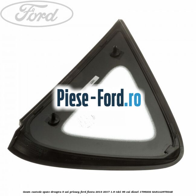 Geam custode spate dreapta 5 usi privacy Ford Fiesta 2013-2017 1.6 TDCi 95 cai diesel