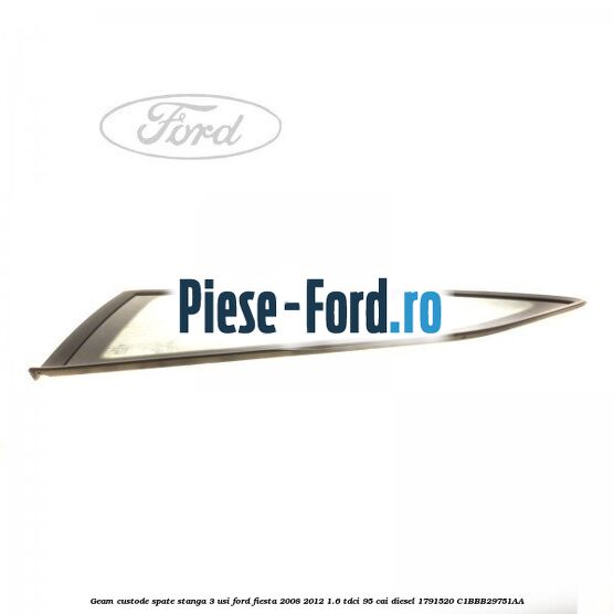 Geam custode spate stanga 3 usi Ford Fiesta 2008-2012 1.6 TDCi 95 cai diesel