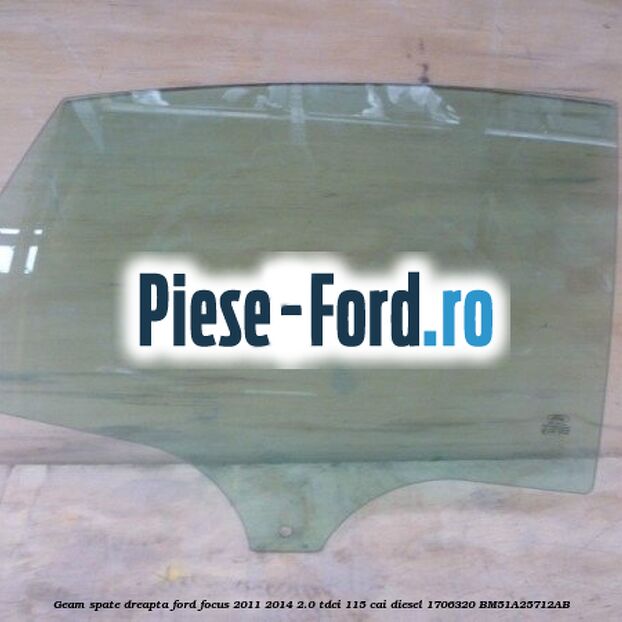Geam custode spate stanga, Privacy Glass, cu sistem DAB (digital audio broadcasting), combi Ford Focus 2011-2014 2.0 TDCi 115 cai diesel
