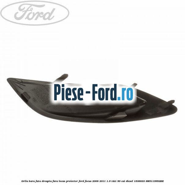 Grila bara fata dreapta fara locas proiector Ford Focus 2008-2011 1.6 TDCi 90 cai diesel #061B439F35