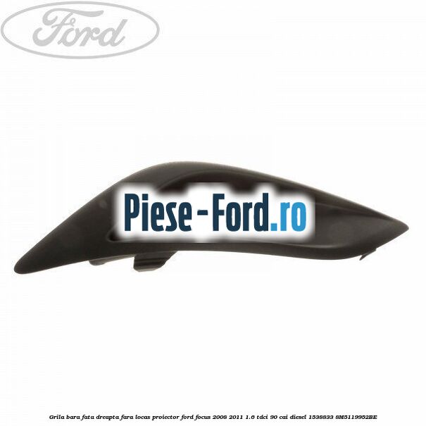 Grila bara fata dreapta fara locas proiector Ford Focus 2008-2011 1.6 TDCi 90 cai diesel #061B439F35