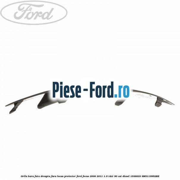 Grila bara fata dreapta fara locas proiector Ford Focus 2008-2011 1.6 TDCi 90 cai diesel #061B439F35