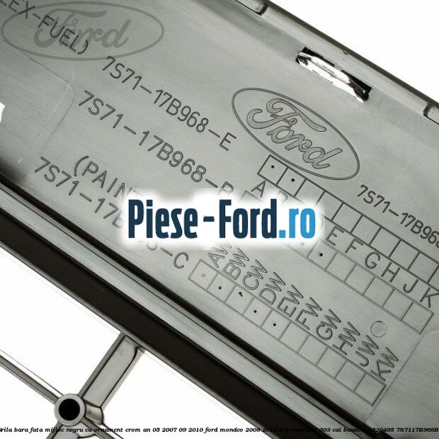 Grila bara fata mijloc negru cu ornament crom an 05/2007-09/2010 Ford Mondeo 2008-2014 2.0 EcoBoost 203 cai benzina #FC9508BD0D