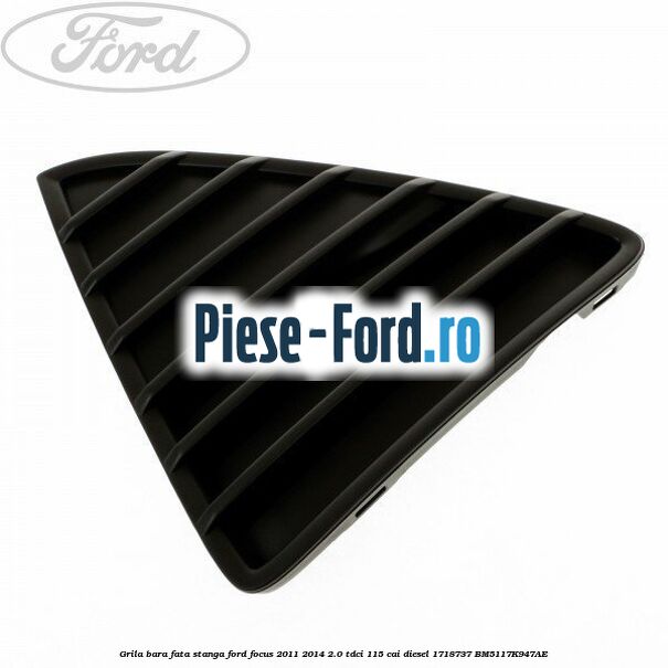 Grila bara fata, mijloc titanium fara gaura ajutor parcare Ford Focus 2011-2014 2.0 TDCi 115 cai diesel