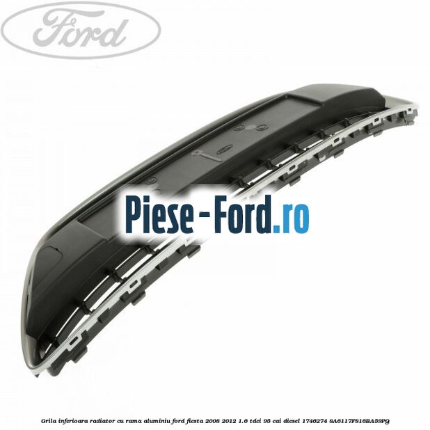 Grila bara fata, mijloc fara locas cromat Ford Fiesta 2008-2012 1.6 TDCi 95 cai diesel