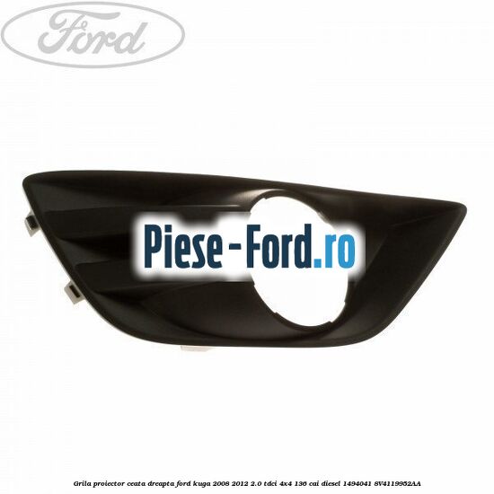 Grila lumini de zi negru metalic stanga Ford Kuga 2008-2012 2.0 TDCi 4x4 136 cai diesel