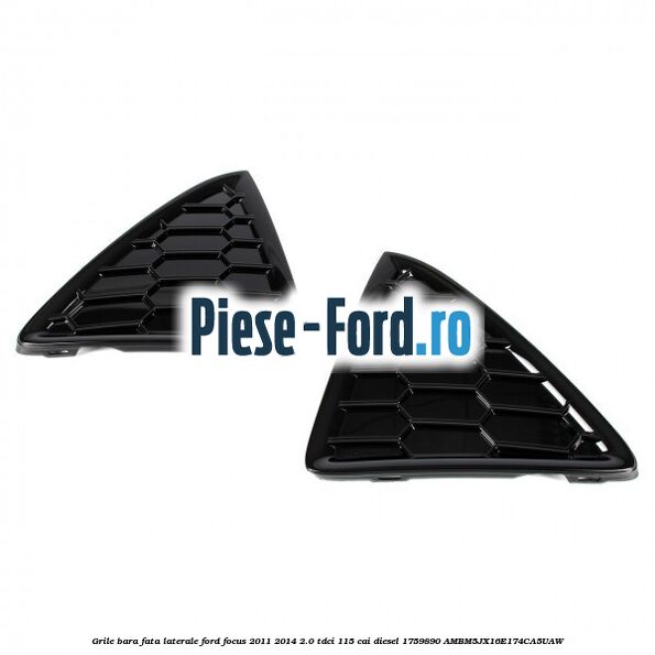 Grila bara fata centrala, design fagure fara senzor parcare Ford Focus 2011-2014 2.0 TDCi 115 cai diesel