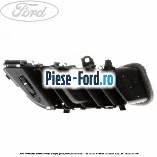 Gura ventilatie centru dreapta, negru Ford Fiesta 2008-2012 1.25 82 cai benzina