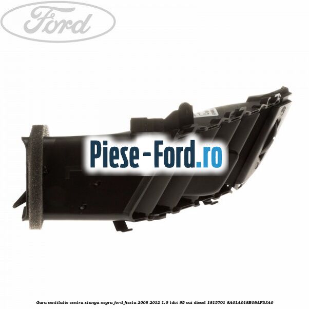 Gura ventilatie centru dreapta, negru Ford Fiesta 2008-2012 1.6 TDCi 95 cai diesel