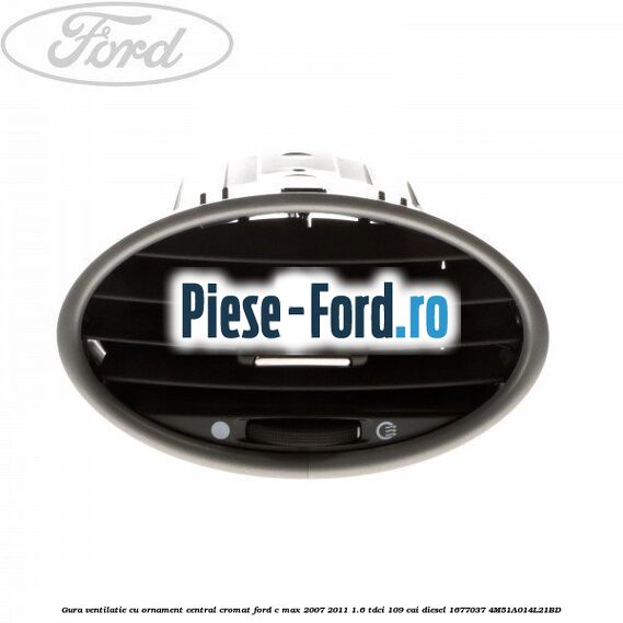 Gura ventilatie, cu ornament central cromat Ford C-Max 2007-2011 1.6 TDCi 109 cai diesel