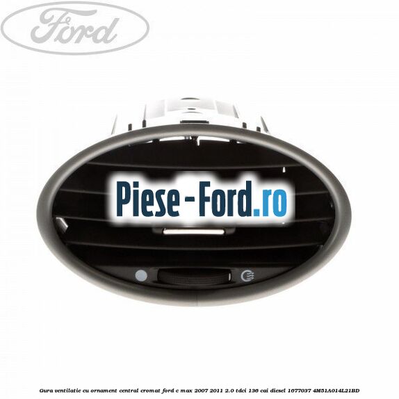 Gura ventilatie, cu ornament central cromat Ford C-Max 2007-2011 2.0 TDCi 136 cai #65207C642F