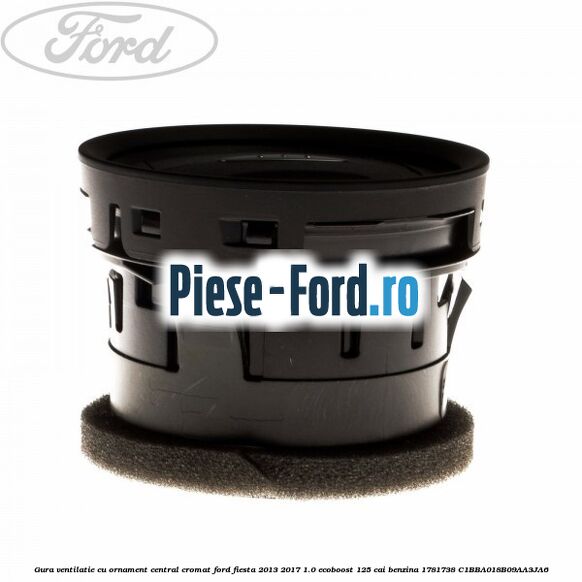 Gura ventilatie, cu ornament central cromat Ford Fiesta 2013-2017 1.0 EcoBoost 125 cai benzina