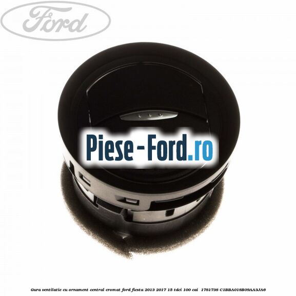 Gura ventilatie, cu ornament central cromat Ford Fiesta 2013-2017 1.5 TDCi 100 cai #4AB90C7178