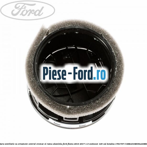 Gura ventilatie, cu ornament central cromat si rama aluminiu Ford Fiesta 2013-2017 1.0 EcoBoost 125 cai benzina