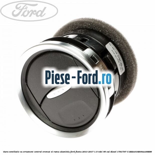 Gura ventilatie, cu ornament central cromat Ford Fiesta 2013-2017 1.5 TDCi 95 cai diesel