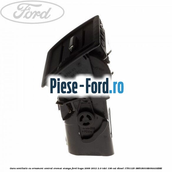 Gura ventilatie, cu ornament central cromat stanga Ford Kuga 2008-2012 2.0 TDCi 136 cai diesel #6B41BB3C24