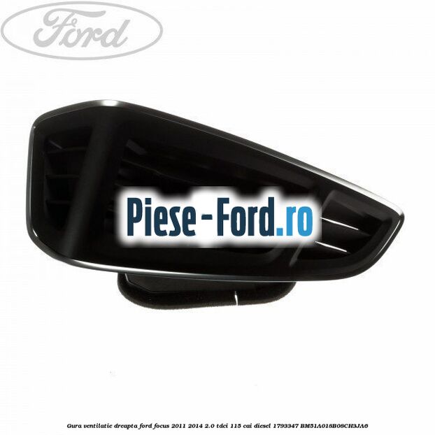 Gura ventilatie consala centrala, spre sofer Ford Focus 2011-2014 2.0 TDCi 115 cai diesel