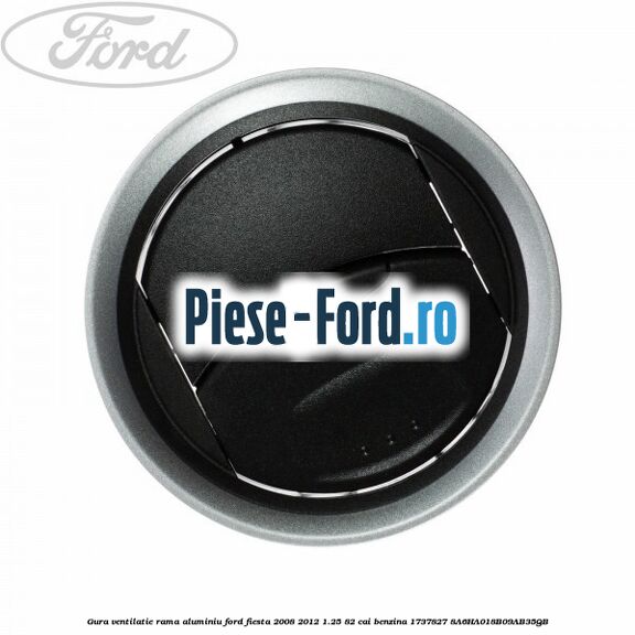 Gura ventilatie centru stanga, negru Ford Fiesta 2008-2012 1.25 82 cai benzina