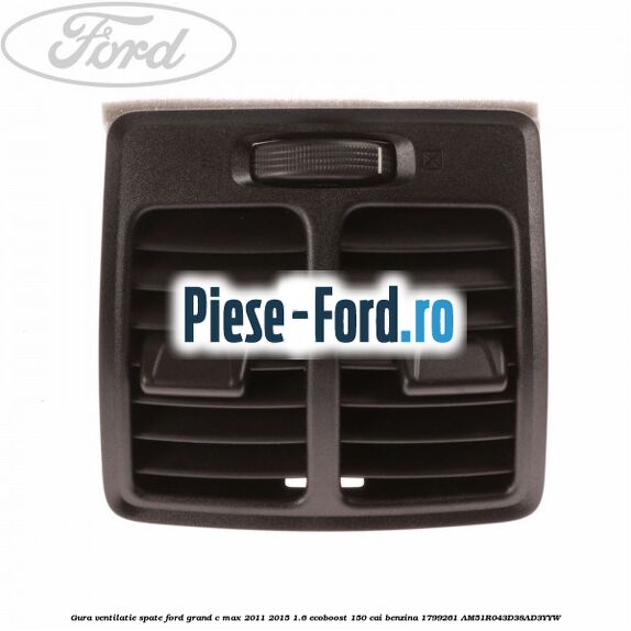Gura ventilatie spate Ford Grand C-Max 2011-2015 1.6 EcoBoost 150 cai benzina