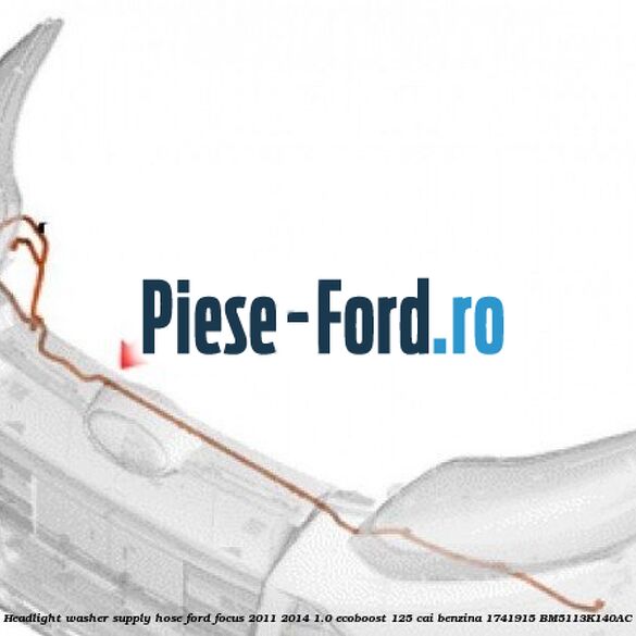 Headlight washer supply hose Ford Focus 2011-2014 1.0 EcoBoost 125 cai benzina #1B0C659C84