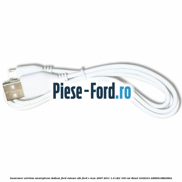 Incarcator wireless smartphone dedicat Ford culoare alb Ford C-Max 2007-2011 1.6 TDCi 109 cai diesel #593B218D4C