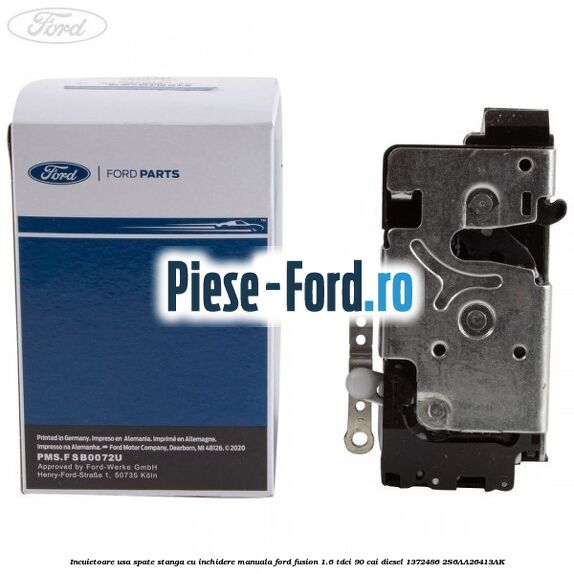 Incuietoare usa spate stanga cu inchidere manuala Ford Fusion 1.6 TDCi 90 cai diesel