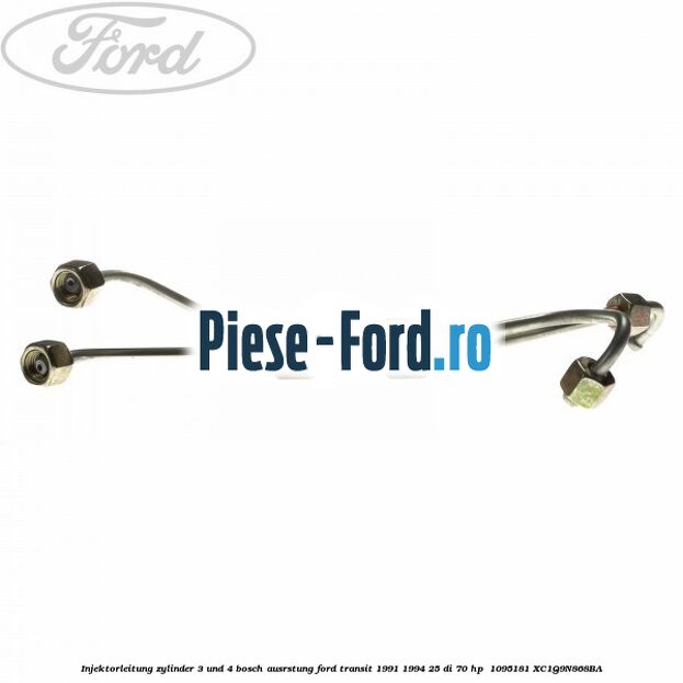 Injektorleitung Zylinder 3 und 4 Bosch-Ausrüstung Ford Transit 1991-1994 2.5 DI 70 HP #6B64041662