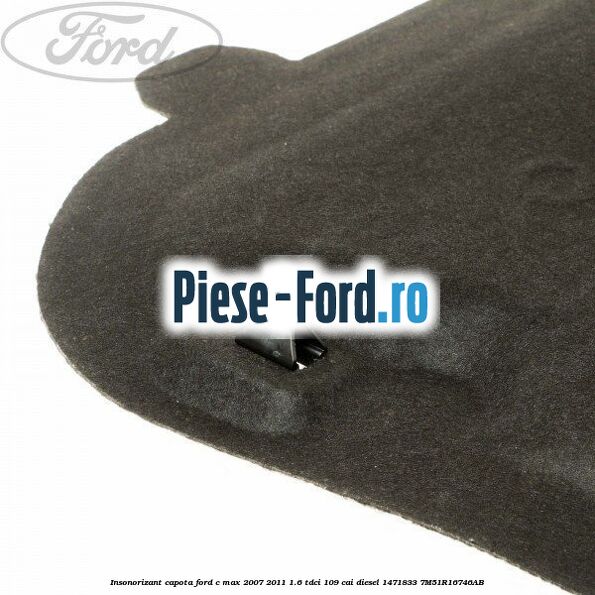 Insonorizant aripa fata stanga interior Ford C-Max 2007-2011 1.6 TDCi 109 cai diesel