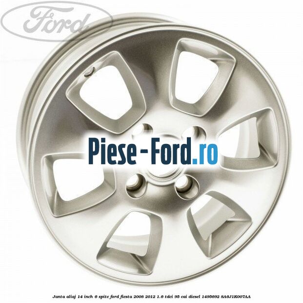 Janta aliaj 14 inch, 6 spite Ford Fiesta 2008-2012 1.6 TDCi 95 cai diesel