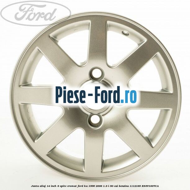 Janta aliaj 14 inch, 8 spite cromat Ford Ka 1996-2008 1.3 i 50 cai benzina #AA2FFF41C2